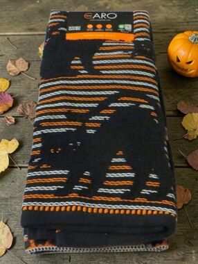 Caro Home Halloween Cats Black Orange White Kitchen Hand Towels Set Of 2 New